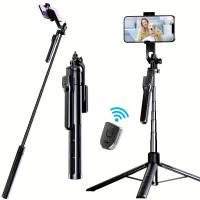 Trípode para Selfies de 1 Pieza con Soporte sin varillas Multifuncional y Control Remoto, Ajustable para Fotografía en Vivo en Casa o al Aire Libre - details 0