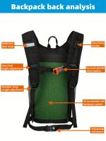 Mochila de gran capacidad 18L Multiusos para senderismo, escalada en montaña, ciclismo todo terreno - Correa ajustable, red para casco incluida, múltiples compartimentos para organización, diseño transpirable con correa de pecho ajustable, incluye silbato - details 2