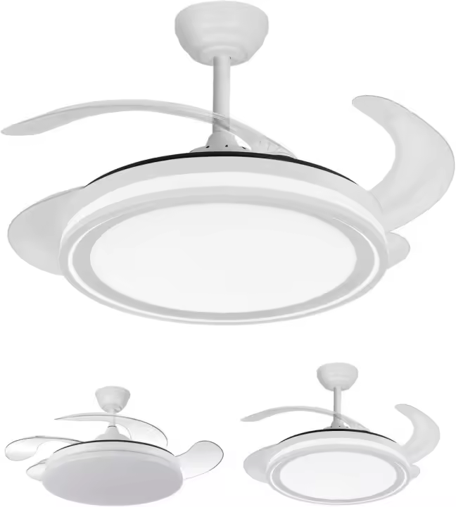Ventilador de Techo LED con Temporizador 3500-4000-6500K, 6 Velocidades, Aspas retráctiles |   (Blanco) - 1