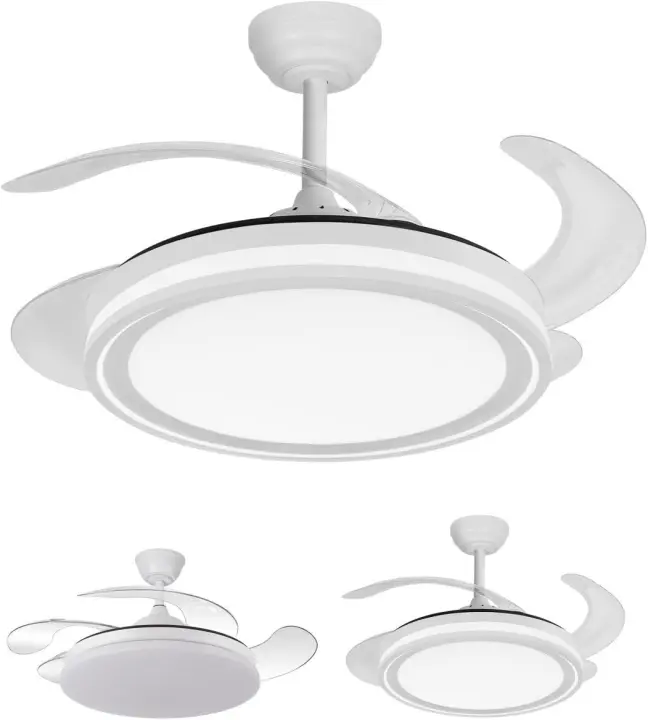 Ventilador de Techo LED con Temporizador 3500-4000-6500K, 6 Velocidades, Aspas retráctiles |   (Blanco) - 1