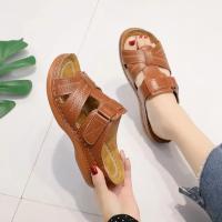Women Cross Strap Sandals Buckle Strap Open Toe Solid Color Non-slip Slippers Slip-on Shoes - details 6