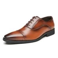 Zapatos Oxford de suela blanda formal para hombre de negocios triples de cuero con cordones en punta - details 1