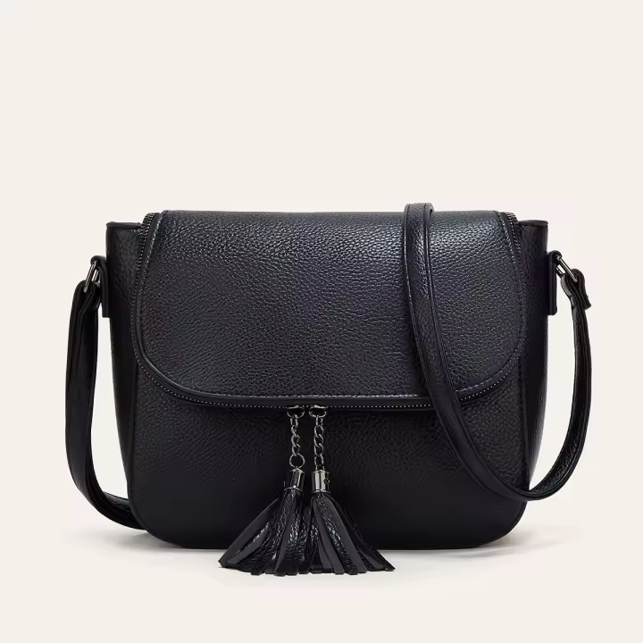 Bolso de mensajero de moda europeo-americano nuevo 2025 para mujer con flecos y asa de silla para mujer. - 1