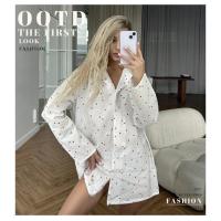 Conjunto de pijama de verano de moda sual, ropa de hogar cómoda para mujer con estampado de amor - details 0