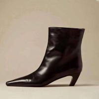 Western de cuero genuino ODM con punta cuadrada y botines Chelsea para mujer - details 0