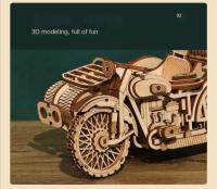 Rompecabezas de madera 3d para niños, conjunto de modelos de construcción mecánicos Montessori DIY, juguetes para construir motocicletas, dirigibles, coches, trenes - details 11
