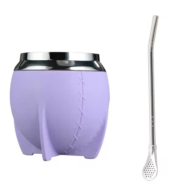 Taza de Yerba Mate de 280ml, viene con 1 pajita de aislación portátil, botella de Agua de Maple inoxidable - 1