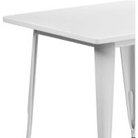Mesa Cuadrada de Metal Blanco de Grado Comercial de 80 cm para Interiores y Exteriores - details 3