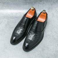 Zapatos de Negocios Formales de Cuero Vintage Británico Cómodos y Transpirables con Tacón Bajo - details 3