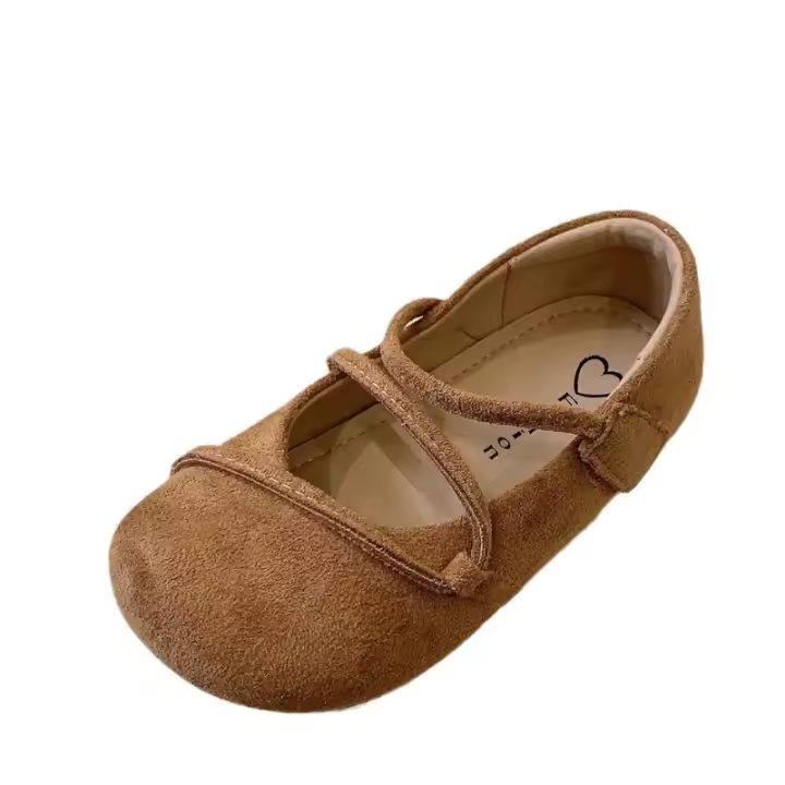 Terciopelo retro primavera compañeros de clase boca poco profunda zapatos de cuero para niños niñas princesa zapatos - 1