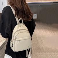 Mochila portátil de nailon para mujer, mochila informal ligera, impermeable, con múltiples bolsillos, con asa, Color sólido - details 12
