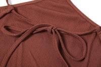 BUNO-estido de punto Nibber para mujer, vestido Sexy sin mangas con cuello Halter, parte de atrás bonita, vestido sin cintura, vestido ajustado elegante a la moda - details 19