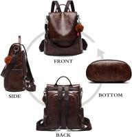 Mochila de Cuero de pu antirobo para Mujer, bolso de mano informal, bolso de viaje, bandolera - details 10