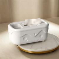 Caja de pañuelos de queso Kawaii creativa, soporte de plástico elegante para pañuelos, caja de almacenamiento de papel con acabado brillante para oficina - details 1
