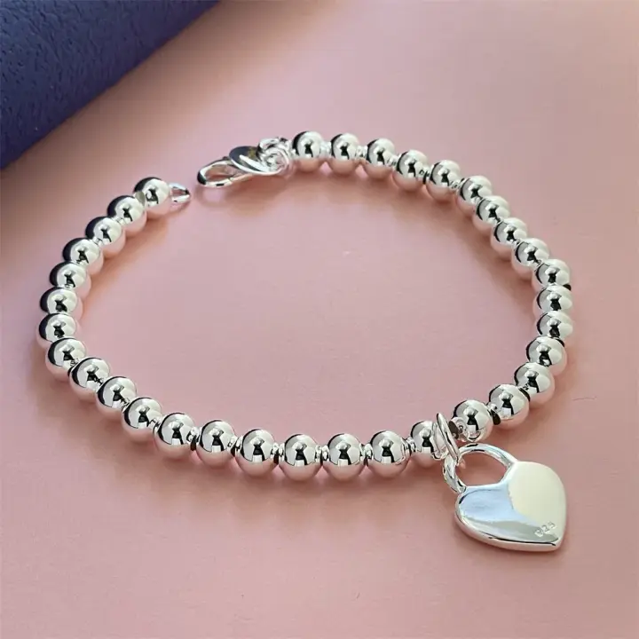 Pulsera de Plata Esterlina 925 con Cuentas de Buda Encanto de Tarjeta de Corazón Moda para Mujeres - 1