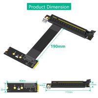 Tarjeta adaptadora elevadora de tarjeta gráfica M.2 NGFF Key M a PCIe 16x, Cable de extensión Nvme a pci-express 16X (dirección izquierda) - details 4