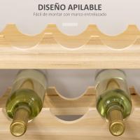 Botellero para vino de 72 botellas, botellero de madera de 6 niveles, botellero vertical con capacidad de carga de 100 kg para cocina, comedor, bar, 114x28x85 cm, madera natural. - details 3