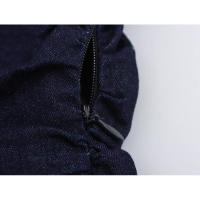 BUNO-Falda vaquera de manga corta plisada para mujer, vestido largo ajustado de color liso, 2025, vestido vaquero para mujer, vestidos largos informales para primavera y verano, nueva moda 2021, ropa de calle de manga corta fruncida, vestido Midi - details 7
