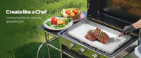 SucceBuy Plancha de acero inoxidable, placa rectangular universal de 32 x 16 pulgadas, plancha de gas para barbacoa, teppanyaki, utensilios de cocina portátiles con mango, ideal para acampar y tailgating - details 0