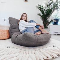 XXL - Sofa Puf Gigante Moderno de Diseño - Modelos de Puffs o Bean Bag Chair Grandes con Relleno Incluido para Adultos o Decoracion Habitacion Juvenil Gris Oscuro - details 3