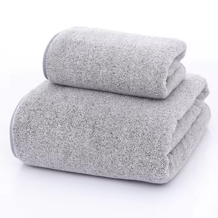 Toalla de baño de terciopelo coral de carbón de bambú 2 piezas - 1
