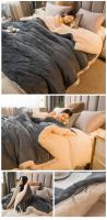 Manta cálida de invierno para sofá cama, funda de lana gruesa de Color sólido para dormitorio, sala de estar, adultos y niños - details 16