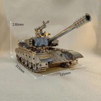 Modelo de batalla principal de acero inoxidable, juguete de Metal, vehículo de combate militar de aleación, tanque de aleación de grado coleccionable - details 21