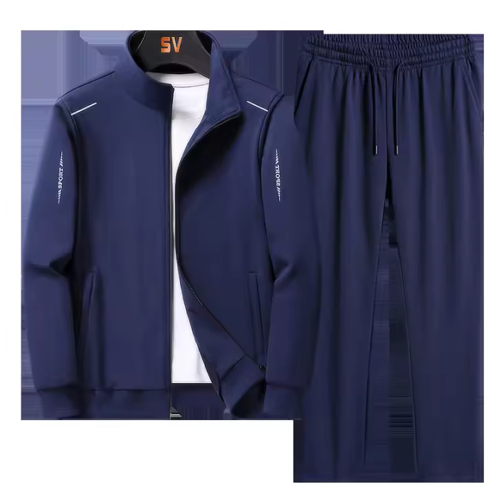 Traje deportivo informal de alta calidad para hombre, chaqueta elegante, top y pantalones, 95% POLIÉSTER + 5% spandex - 1