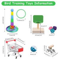 Juguetes de Entrenamiento para Pájaros 6Pcs Anillo de Empilhaje Mini Carro de Compras Patinetas Bola de Campana Mesa de Tricks para Pájaros Material de Madera Dangerous Goods Normales Producto Universal para Interior - details 2