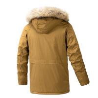 Chaqueta gruesa de lana para hombre, abrigo a prueba de viento con Cuello de piel y capucha, Parka informal de marca clásica, a la moda, novedad de invierno, 2024 - details 8