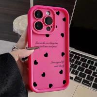 Funda de teléfono mate suave con corazón de amor negro para iPhone 11 12 13 14 Pro 16E XS X XR 7 8 Plus SE2 funda para iPhone 15 16 Pro Max - details 14
