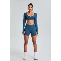 Pantalones cortos deportivos de cintura alta Control del vientre Hip Lift Ropa deportiva Pantalones cortos de yoga para mujer - details 12