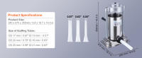 SucceBuy Embutidora Manual de Salchichas, 2 L / 5 LBS, Vertical, Acero Inoxidable 304, con Abrazadera - details 6