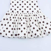 TRAFZA-vestido elástico sin mangas con lunares para mujer, minivestido plisado de cintura alta, ajustado y sin espalda, a la moda, para verano - details 6