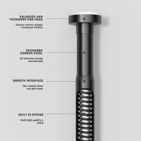 Barra de cortina retráctil sin agujeros, estante de montaje de pared resistente para lavandería - details 1