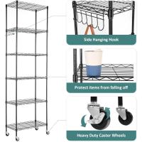 Estantería de Alambre de 6 Niveles con Ruedas Altura Ajustable, Resistente, Ideal para Baño, Cocina, Garaje, Dormitorio Color Plateado - details 12