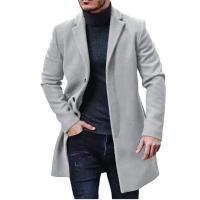 Abrigos de lana para hombre de otoño e invierno, chaquetas informales con cuello vuelto para hombre - details 2