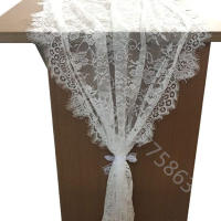 Mantel de Mesa de Encaje Blanco Floral 14x118 Pulgadas Ideal para Despedida de Soltera y Decoración de Boda Rústica - details 1