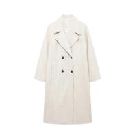 2024 otoño nuevo estilo europeo y americano doble botonadura solapa de manga larga de lana suave chaqueta suelta - details 6