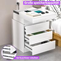 Mesita de Noche Inteligente con 3 Cajones, Mesita de Noche para Dormitorio, Mesas Auxiliares de Madera Estilo Moderno para Sala de Estar 45 x 40 x 67 cm - details 25