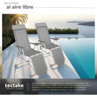 Conjunto Sillas Jardín Exterior de Aluminio, Respaldo Regulable y Reposacabezas, Conjunto Sillas Terraza Resistentes a Intemperie, Transpirable, Patas Reforzadas - 4 Sillas Gris - details 30