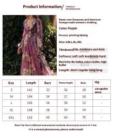 Vestido con estampado para mujer, Falda larga con cuello en V y manga larga, ideal para verano, 2024 - details 1