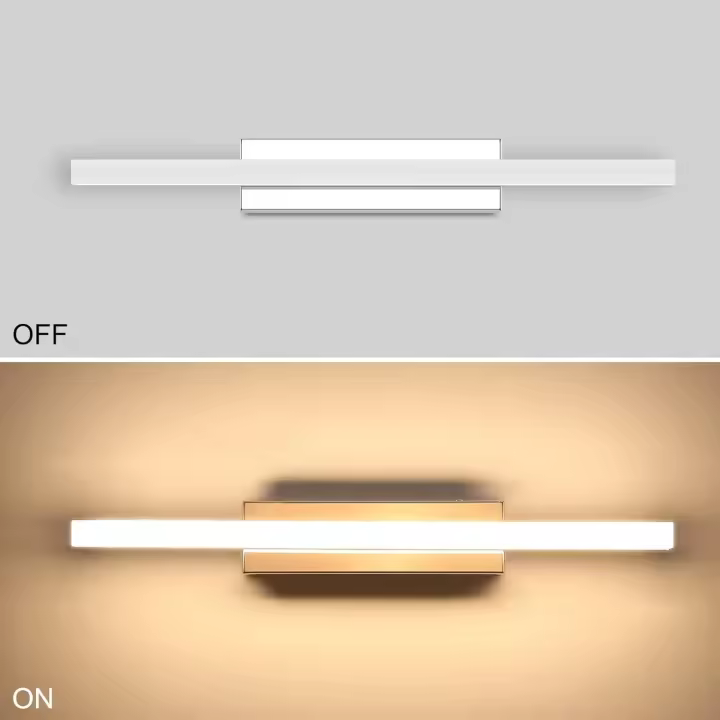 Lampara LED de Espejo Baño 20W 90cm, IP44 Apliques Espejo de Baño LED, Luz Baño Espejo Moderno, 1300 Lumen, 110-240V, 3000K Blanco Cálido - 1