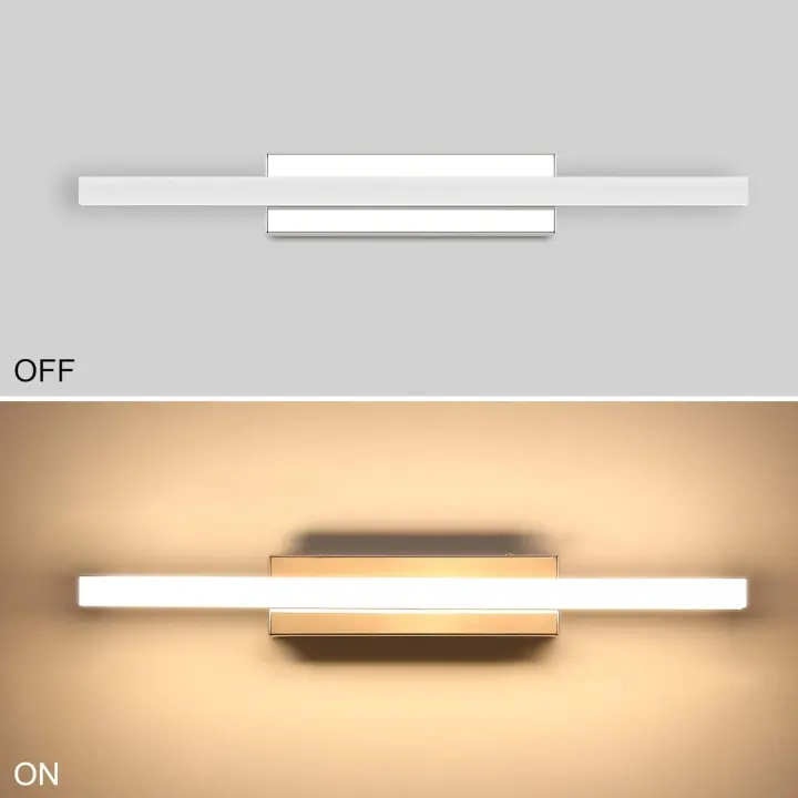 Lampara LED de Espejo Baño 20W 90cm, IP44 Apliques Espejo de Baño LED, Luz Baño Espejo Moderno, 1300 Lumen, 110-240V, 3000K Blanco Cálido - 1