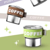 Taza de café portátil reutilizable con tapa, taza térmica de acero inoxidable resistente al calor para oficina, 400ML - details 6