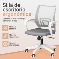 Silla Oficina con Apoyo Lumbar, Estructura de Plastico, Malla Transpirable, Ruedas Giratorias 360 °   Soporta hasta 120kg - details 9