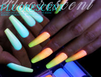 Pegatinas de Arte de Uñas Fluorescentes Clou Beaute 10 Rolls Caja Gradiente Neón Naranja Caramelo Cielo Estrellado Papel de Transferencia Colorido - details 0