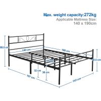 Cama Individual Hierro Cama Metálica para colchón de 90 x 190cm Cama Industrial Estructura Metal - details 90
