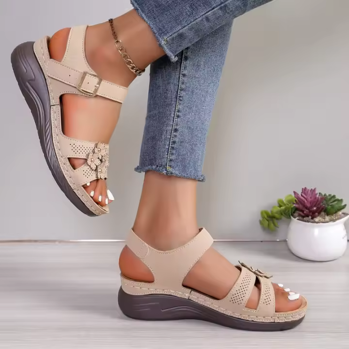 Sandalias de costura suave para mujer, zapatos planos cómodos con punta abierta, calzado de playa, novedad - 1