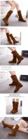 Nuevas botas de media pantorrilla de otoño e invierno para mujer, botas de caballero informales de tacón bajo con punta redonda para mujer, botas de mujer de terciopelo mate - details 37